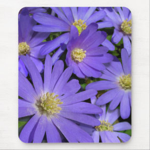 Alfombrilla De Ratón Flores azules Mousepad Púrpura / Blue Decoración R