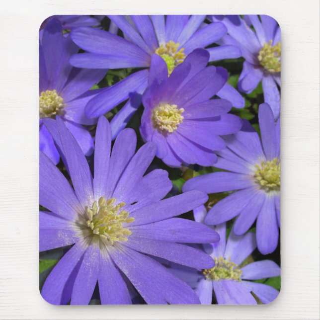 Alfombrilla De Ratón Flores azules Mousepad Púrpura / Blue Decoración R (Frente)