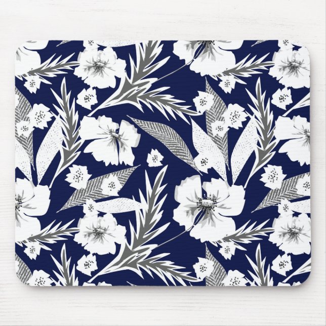 Alfombrilla De Ratón Flores blancas (Frente)