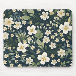 Alfombrilla De Ratón flores blancas