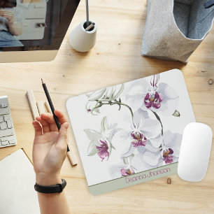 Alfombrilla De Ratón Flores Blancas Delicadas Personalizable Mousepad