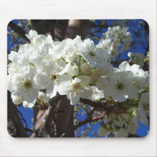 Alfombrilla De Ratón Flores blancas II Árbol de flores primavera