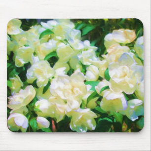 Alfombrilla De Ratón Flores blancas Mousepad