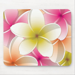 Alfombrilla De Ratón Flores brillantes de Frangipani/ Plumeria