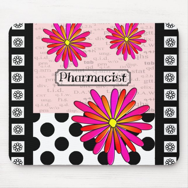 Alfombrilla De Ratón Flores caprichosas del farmacéutico (Frente)