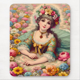 Alfombrilla De Ratón ~ Flores Chicas dulces de cosecha ~ Mousepad