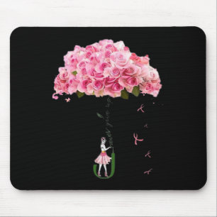 Alfombrilla De Ratón Flores Cinta Cinta Cáncer de Mama Luchadora