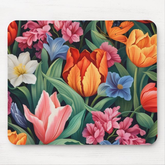 Alfombrilla De Ratón Flores Coloridas (Frente)