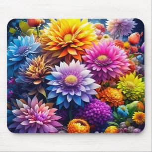 Alfombrilla De Ratón Flores Coloridas de Acuarela  