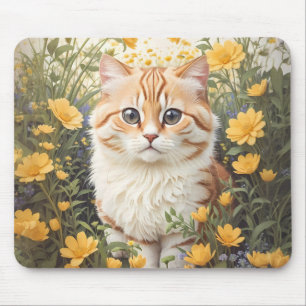 Alfombrilla De Ratón Flores Cute Munchkin Cat Y Buttercup