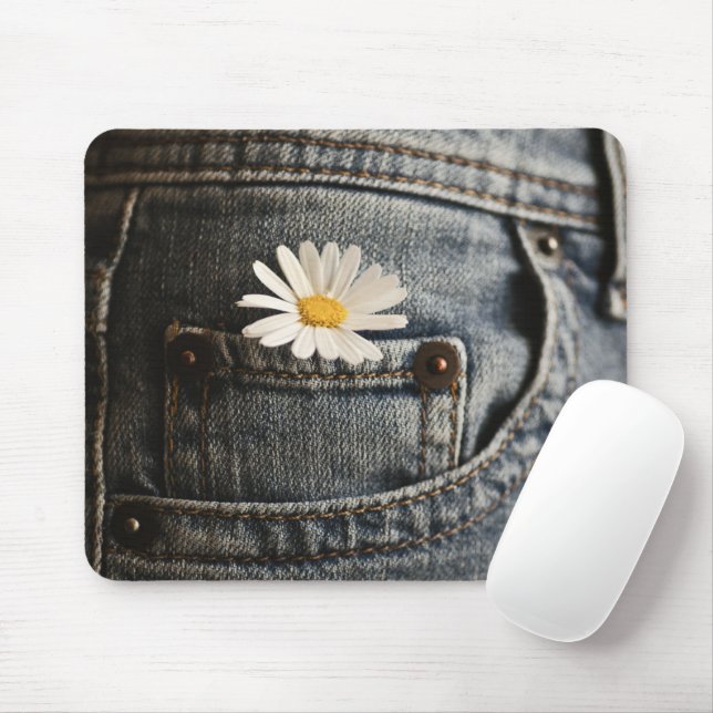 Alfombrilla De Ratón Flores | Daisy en Jeans Pocket (Con ratón)