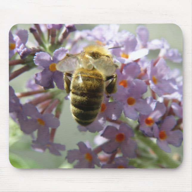 Alfombrilla De Ratón Flores de abeja y de buda Mousepad (Frente)