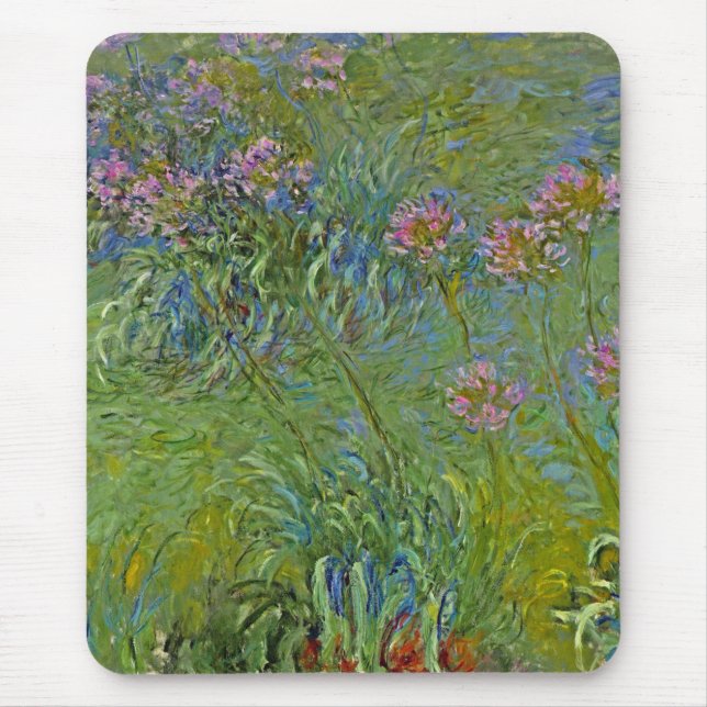 Alfombrilla De Ratón Flores de Agapanthus (por Claude Monet) (Frente)