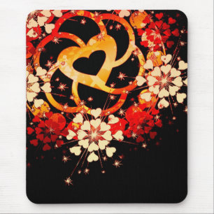 Alfombrilla De Ratón Flores de amor entrelazadas Vibrant Mousepad
