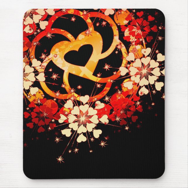 Alfombrilla De Ratón Flores de amor entrelazadas Vibrant Mousepad (Frente)