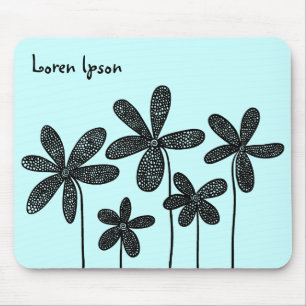 Alfombrilla De Ratón Flores de bonito - Azul helado