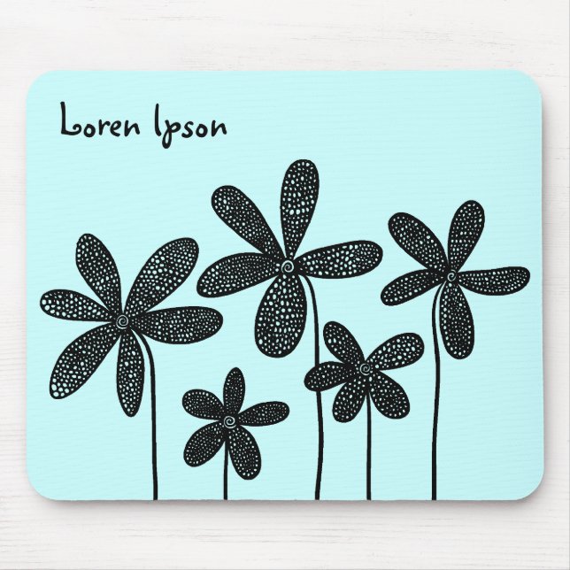 Alfombrilla De Ratón Flores de bonito - Azul helado (Frente)