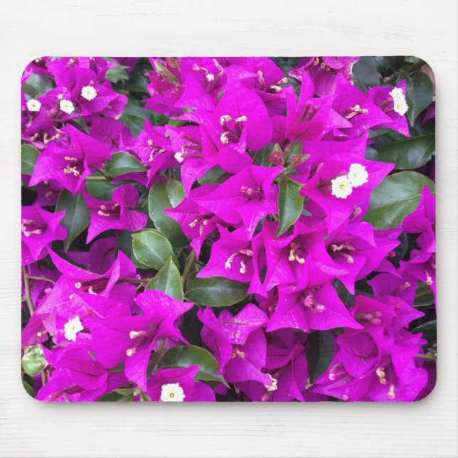 Alfombrilla De Ratón Flores de Buganvilla Moradas Vibrantes (Frente)