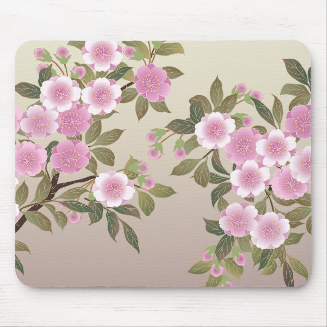 Alfombrilla De Ratón Flores de cerezo japonesas (Frente)
