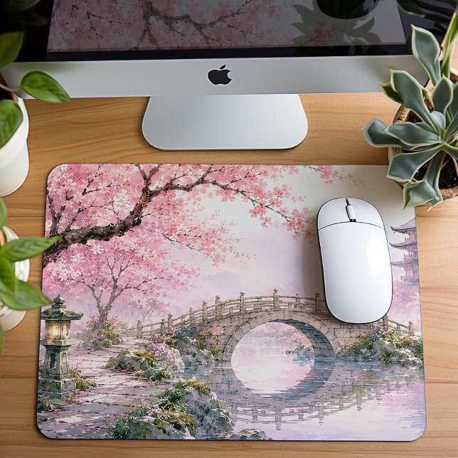 Alfombrilla De Ratón Flores de cerezo japonesas pacíficas (Subido por el creador)