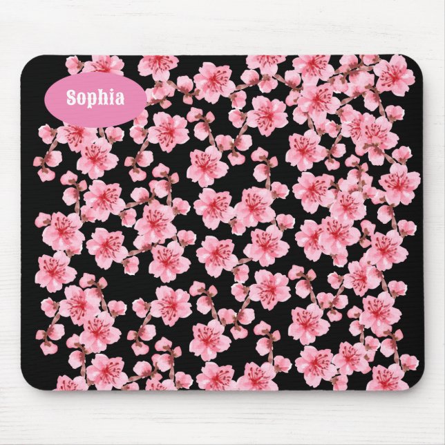 Alfombrilla De Ratón flores de cerezo rosa de kawaii (Frente)