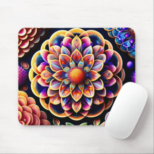 Alfombrilla De Ratón Flores de colores vibrantes 3D
