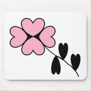 ALFOMBRILLA DE RATÓN FLORES DE CORAZÓN ROSA