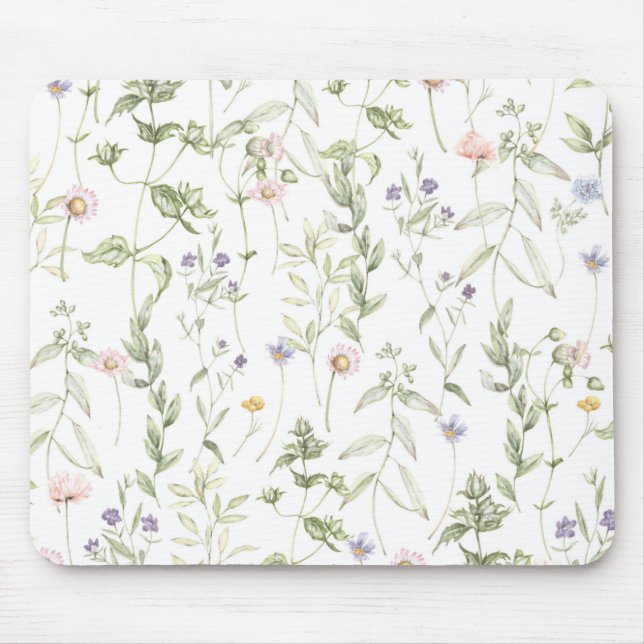 Alfombrilla De Ratón Flores de época pastel (Frente)