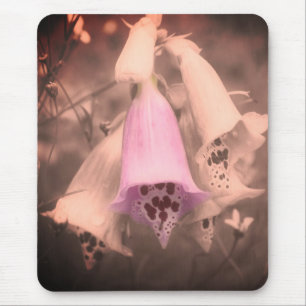 Alfombrilla De Ratón Flores De Foxglove Vintage Negro Y Blanco