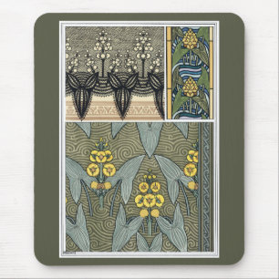 Alfombrilla De Ratón Flores de hormigón Art Nouveau Art Nouveau
