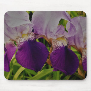Alfombrilla De Ratón Flores de iris morado foto Mousepad