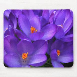 Alfombrilla De Ratón Flores de jardín de crocus púrpura mousepad