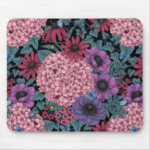 Alfombrilla De Ratón Flores de jardín en negrita