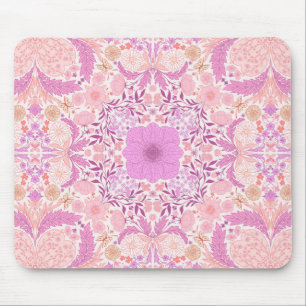Alfombrilla De Ratón Flores de jardín retro en rosa