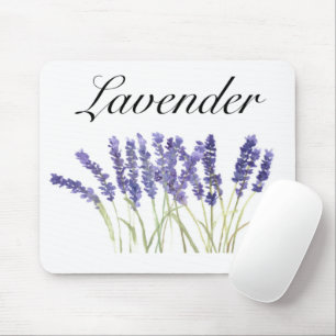 Alfombrilla De Ratón Flores de lavanda hierbas acuáticas moda púrpura