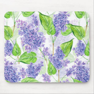 Alfombrilla De Ratón Flores de lila acuarela