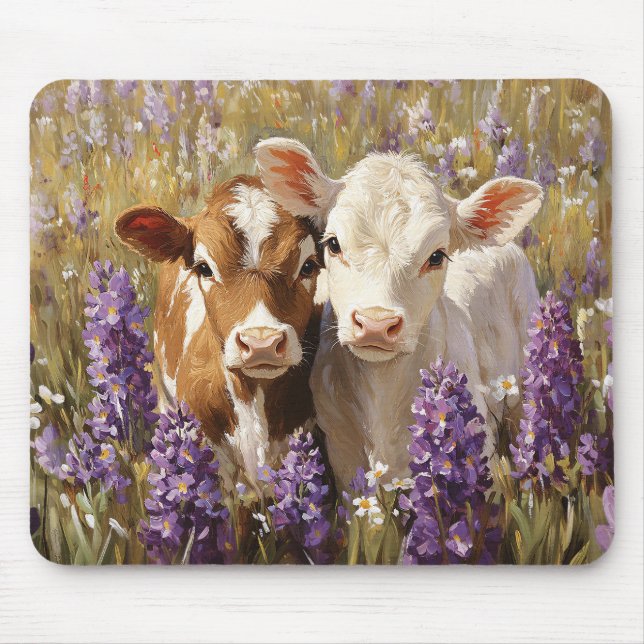Alfombrilla De Ratón Flores de Lupine de vaca lechera (Frente)