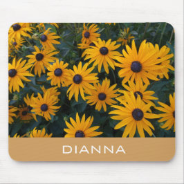 Alfombrilla De Ratón flores de margarita doradas de bonito, añade tu no