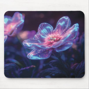 Alfombrilla De Ratón "Flores de neón brillantes - Encantadoras Floracio
