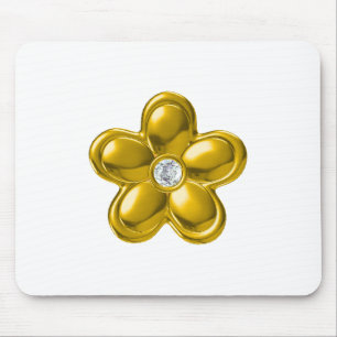 ALFOMBRILLA DE RATÓN FLORES DE ORO CON DIAMANTE