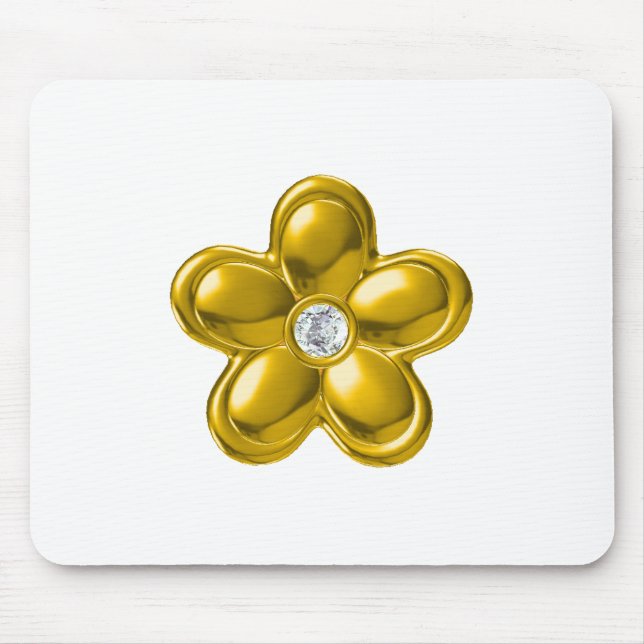 ALFOMBRILLA DE RATÓN FLORES DE ORO CON DIAMANTE (Frente)