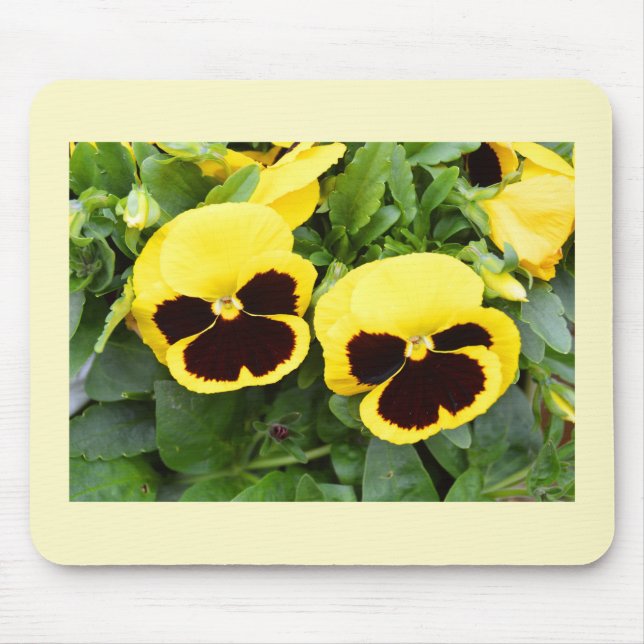 Alfombrilla De Ratón Flores de panadería amarilla (Frente)