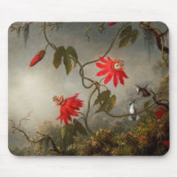 Flores de pasión con cabeza de Hummingbirds