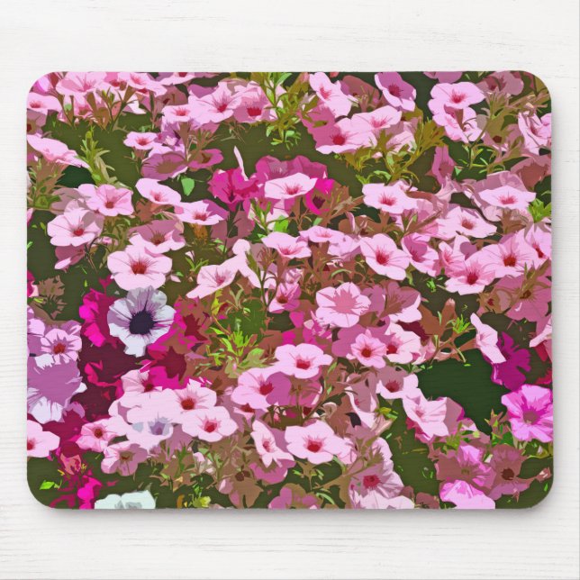 Alfombrilla De Ratón Flores de petunia rosa (Frente)