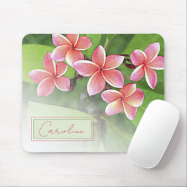 Alfombrilla De Ratón Flores de Plumeria Tropicales Personalizadas Arte