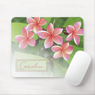 Alfombrilla De Ratón Flores de Plumeria Tropicales Personalizadas Arte