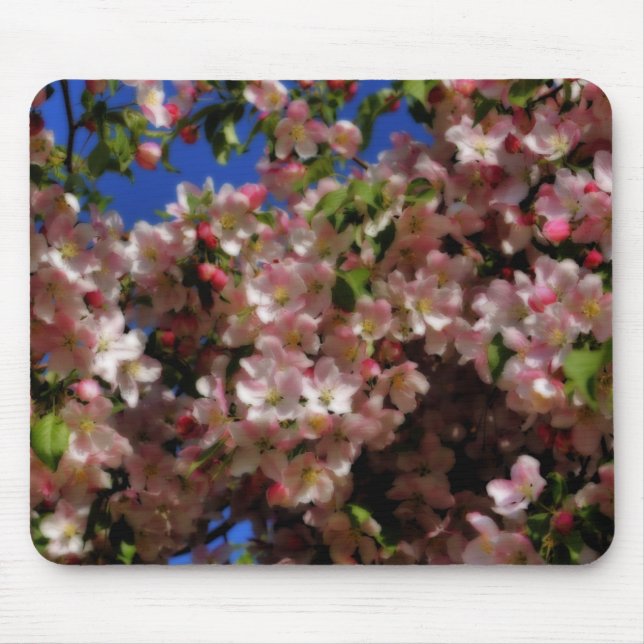 Alfombrilla De Ratón Flores de primavera rosada Arte floral (Frente)