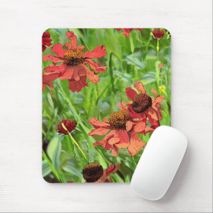 ALFOMBRILLA DE RATÓN FLORES DE RUDBECKIA ROJOS