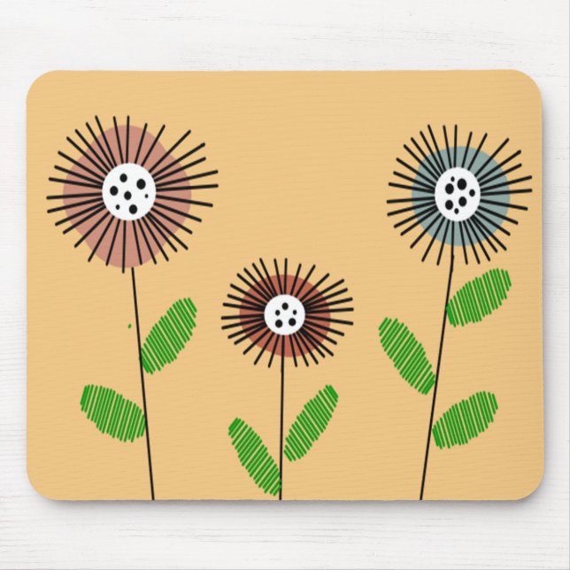 Alfombrilla De Ratón Flores de Scandi (Frente)