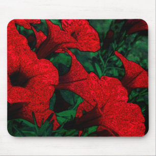 Alfombrilla De Ratón Flores de Tapiz: Rojo